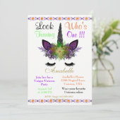 Kijk wie de uitnodiging voor Unicorn Halloween ver (Staand voorkant)