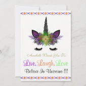 Kijk wie de uitnodiging voor Unicorn Halloween ver (Achterkant)