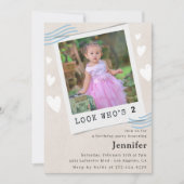 Kijk wie de uitnodigingen voor de tweede verjaarda (Voorkant)