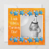 Kijk wie er 1 wordt, eerste verjaardagsuitnodiging kaart (Voorkant)