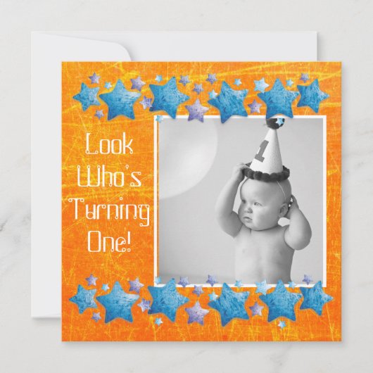 Kijk wie er 1 wordt, eerste verjaardagsuitnodiging kaart (Voorkant)