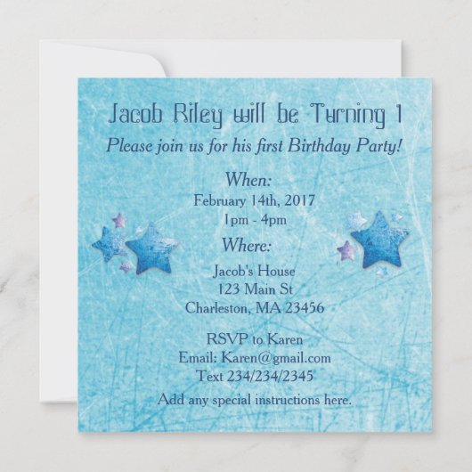 Kijk wie er 2 wordt, eerste verjaardagsuitnodiging kaart (Achterkant)