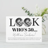 Kijk wie er 50, 50ste keer wordt uitgenodigd met f kaart (Staand voorkant)