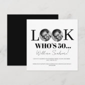 Kijk wie er 50, 50ste keer wordt uitgenodigd met f kaart (Voorkant / Achterkant)