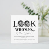 Kijk wie er 50, 50ste keer wordt uitgenodigd met f kaart (Staand voorkant)