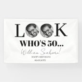 Kijk wie er 50, 50ste keer wordt uitgenodigd met f spandoek (Horizontaal)