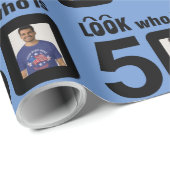 Kijk wie er 50 zijn (foto toevoegen) cadeaupapier (Rol Hoek)