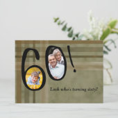 Kijk wie er 60 draait - uitnodiging van de Birthda (Staand voorkant)