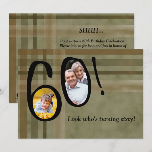 Kijk wie er 60 draait - uitnodiging van de Birthda (Voorkant / Achterkant)