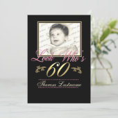 Kijk wie er 60 is Foto Kaart (Staand voorkant)