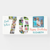 Kijk wie er 70 is Foto Collage 70th Birthday Party Spandoek (Horizontaal)