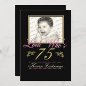 Kijk wie er 75 is Foto Kaart (Voorkant / Achterkant)