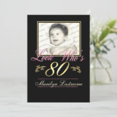 Kijk wie er 80 is Foto Kaart (Staand voorkant)