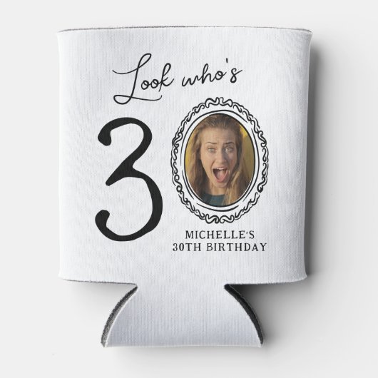 Kijk wie er dertig is Foto 30e verjaardag Blikjeskoeler (Voorkant)