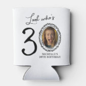 Kijk wie er dertig is Foto 30e verjaardag Blikjeskoeler (Achterkant)