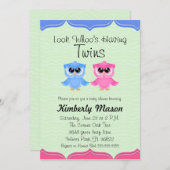 Kijk wie er een tweeling Baby shower uitnodigt Kaart (Voorkant / Achterkant)