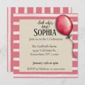 Kijk wie er één verjaardag is Uitnodiging (Voorkant / Achterkant)