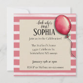 Kijk wie er één verjaardag is Uitnodiging (Voorkant)