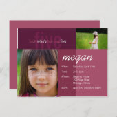 kijk wie er vijf wordt · Verjaardagsuitnodiging Uitnodiging Briefkaart (Voorkant / Achterkant)