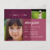 kijk wie er vijf wordt · Verjaardagsuitnodiging Uitnodiging Briefkaart (Voorkant)