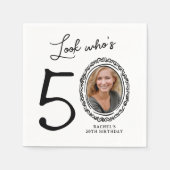 Kijk wie er vijftig is Foto 50e verjaardag Servet (Voorkant)