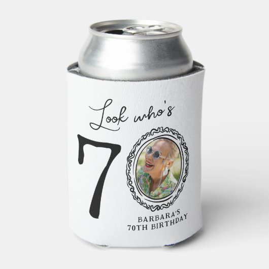 Kijk wie er zeventig is Foto 70e verjaardag Blikjeskoeler (Blikje Voorkant)