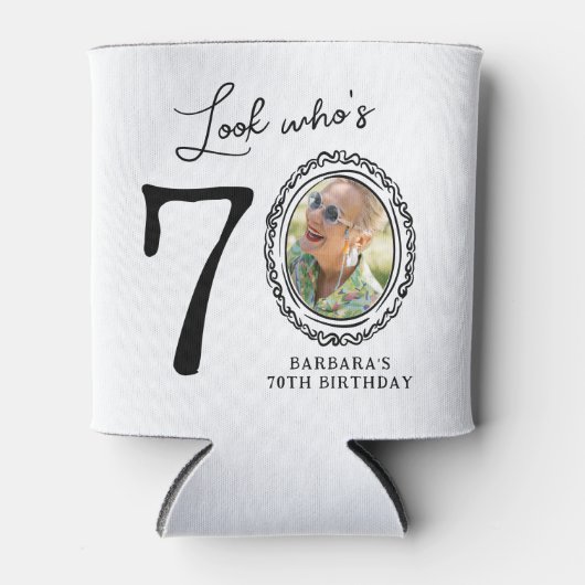 Kijk wie er zeventig is Foto 70e verjaardag Blikjeskoeler (Voorkant)