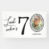 Kijk wie er zeventig is Foto 70e verjaardag Spandoek (Horizontaal)