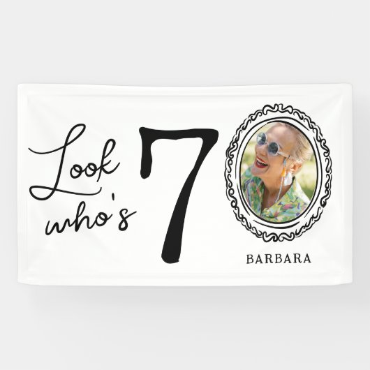Kijk wie er zeventig is Foto 70e verjaardag Spandoek (Horizontaal)