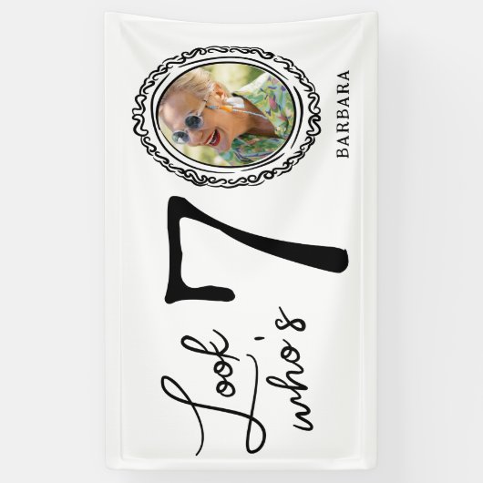 Kijk wie er zeventig is Foto 70e verjaardag Spandoek (Verticaal)