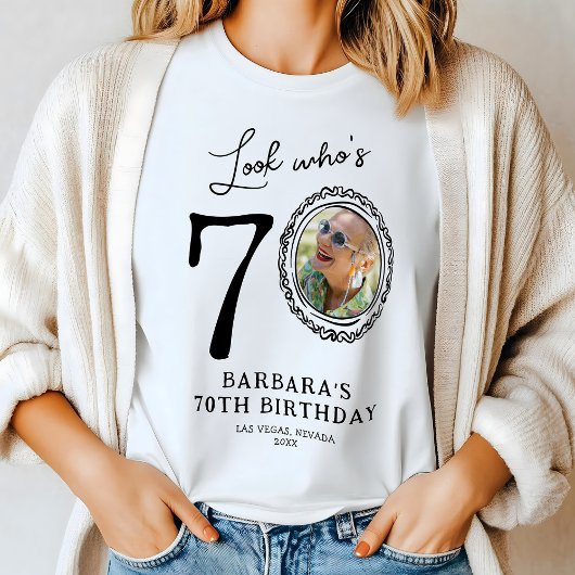 Kijk wie er zeventig is Foto 70e verjaardag Tri-Blend Shirt