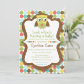 Kijk wie heeft een Baby - Uil Baby shower Unisex Kaart (Staand voorkant)