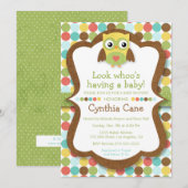 Kijk wie heeft een Baby - Uil Baby shower Unisex Kaart (Voorkant / Achterkant)