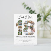 kijk wie is 18  Photo Collage teken Uitnodiging Briefkaart (Staand voorkant)