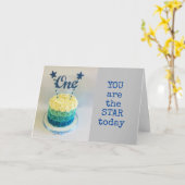 "KIJK WIE IS 1" BIRTHDAY WISH KAART (Gele Bloem)