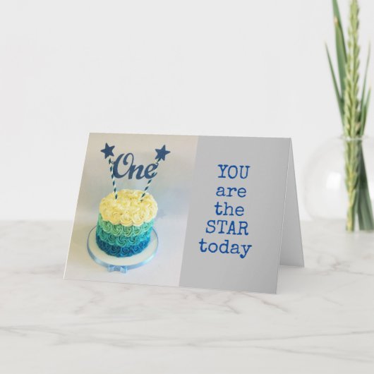 "KIJK WIE IS 1" BIRTHDAY WISH KAART (Voorkant)