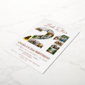 kijk wie is 21 Foto Collage teken gelukkige verjaa Folie Uitnodiging (Gedraaid)