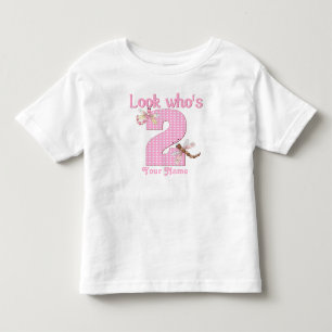 Kijk wie is 2 meisjes verjaardag libel t-shirt