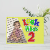 Kijk Wie is 2 / Verjaardag Kaart (Staand voorkant)