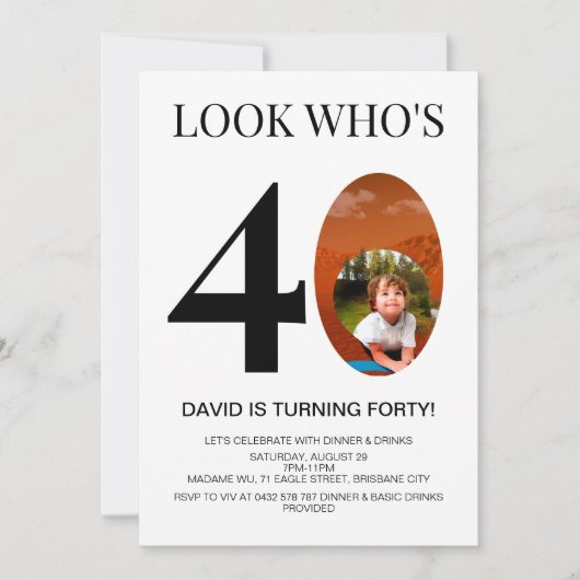 Kijk wie is 40 40ste verjaardagsfeestje voor manne kaart (Voorkant)