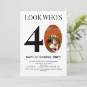 Kijk wie is 40 40ste verjaardagsfeestje voor manne kaart (Staand voorkant)