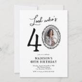 Kijk Wie is 40 foto volwassen verjaardag Kaart (Voorkant)