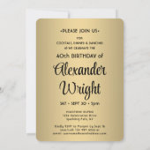 Kijk Wie is 40 Zwart & Goud Verjaardagsfeest 2 Fot Kaart (Achterkant)