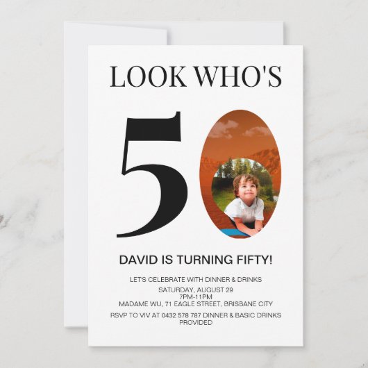 Kijk wie is 50 50ste verjaardagsfeestje voor manne kaart (Voorkant)