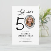 Kijk Wie is 50 foto volwassen verjaardag Kaart (Staand voorkant)