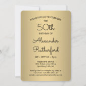 Kijk Wie is 50 Zwart & Goud Verjaardagsfeest 2 Fot Kaart (Achterkant)