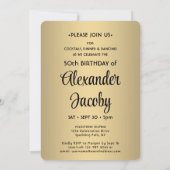 Kijk Wie is 50 Zwart & Goud Verjaardagsfeest 2 Fot Kaart (Achterkant)