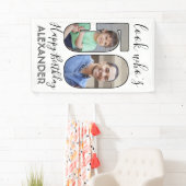 Kijk wie is 50 Zwart & Wit 2 Foto Verjaardagsfeest Spandoek (Insitu)