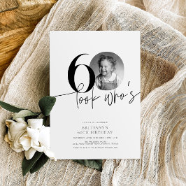 Kijk wie is 60 Grappige Foto Eenvoudige 60e Verjaa Kaart