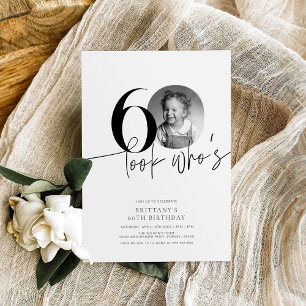 Kijk wie is 60 Grappige Foto Eenvoudige 60e Verjaa Kaart